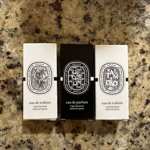 Set of 3 Diptyque travel size eau de toilette / parfum